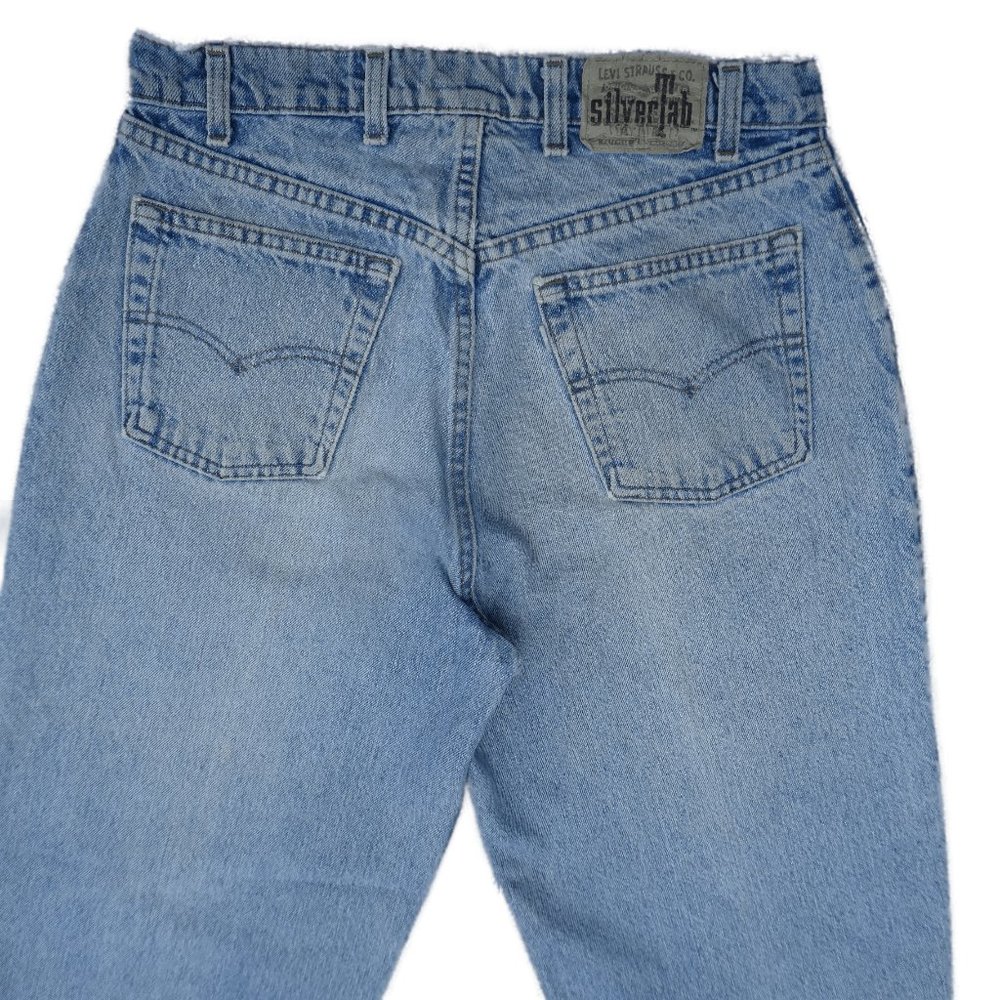 32x29 Levi's Silver Tab Baggy Vintage 90s Light Wash Tapered Leg Distressed USA